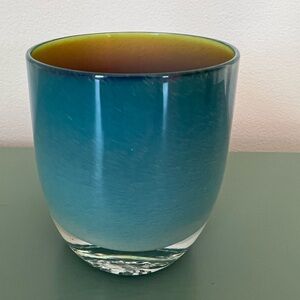 Glassybaby Hudson #174 Hand Blown Votive Candle Holder With Sticker Excellent